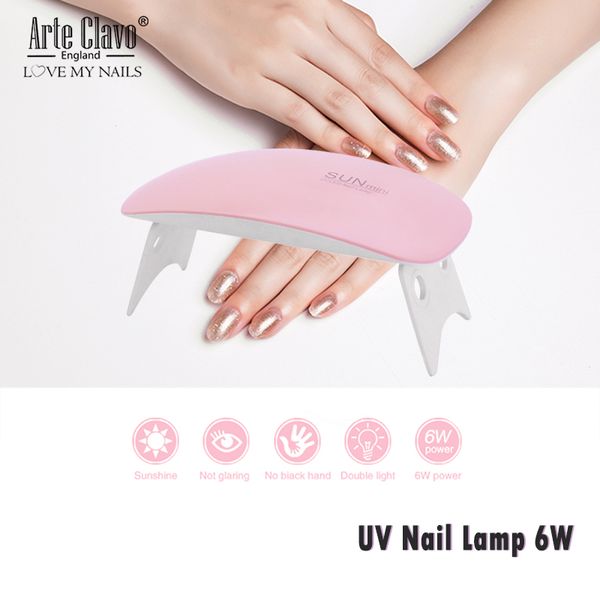 

arte clavo uv led lamp dryer sun mini 6w gel nail lamp for manicure portable tools usb gel varnish drying nails curing