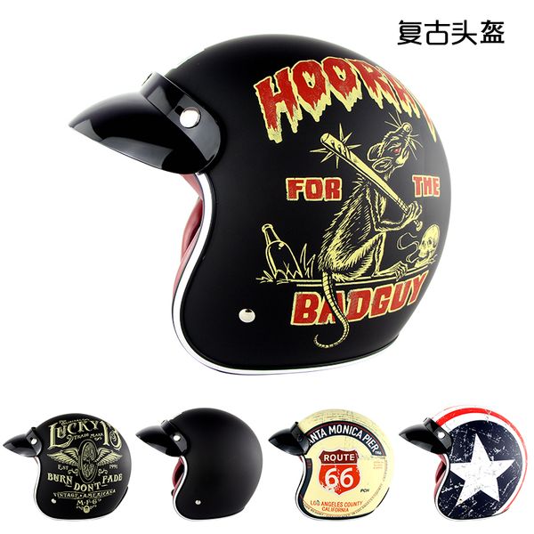 

motorcycle retro helmet chopper vintage casco moto open face casque motor bike scooter casco dot sm512