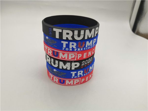 

trump bracelet designers silicone bangles wristband 2020 president donald voting wrist band soft rubber wristlet bracelets strap d82612, Red;brown