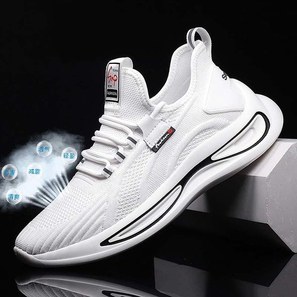 

2020 autumn new style korean-style versatile sports running men's casual shoes men punched sheet surface cloth shoes mesh, Black