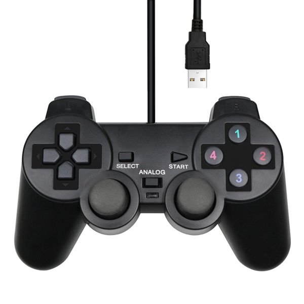 

wired usb controller gamepad for winxp/win7/win8/win10 for pc computer lapblack game joystick