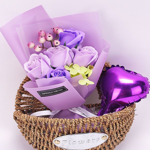 

artificial flower valentines day gift box scented soap rose bouquet simulation