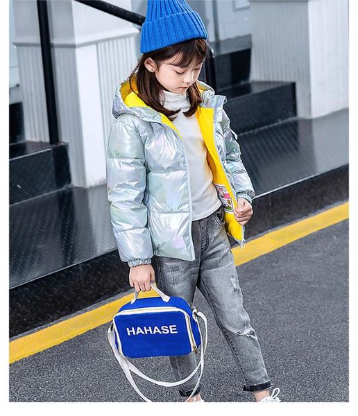 

2020 autumn winter children waterproof windproof thicken cotton clothes small boys colorful down jacket girls coat clothes 4-10, Blue;gray