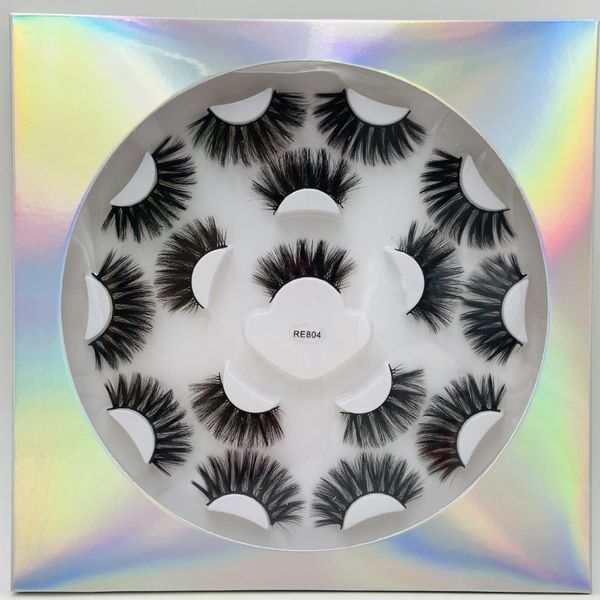 

laser packing 8 pairs thick long fake lashes set reusable handmade false eyelashes extensions eye makeup 8 models dhl free