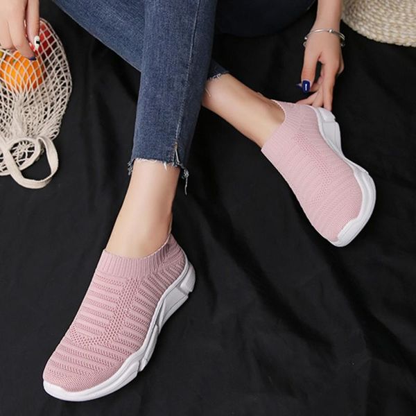 

flat shoes ladies fashion shoes women outdoor mesh casual slip on comfortable soles running sports casual for ladies, Black