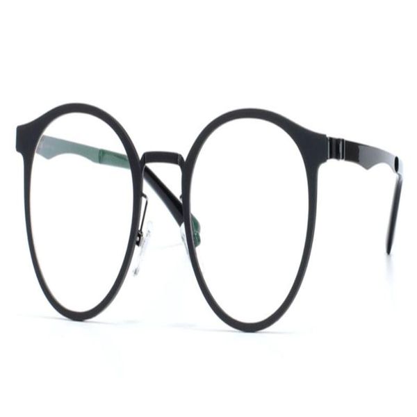 

mongoten retro myopia eyewear frame fashion round frame alloy optical glasses black clear lens goggle eyeglasses