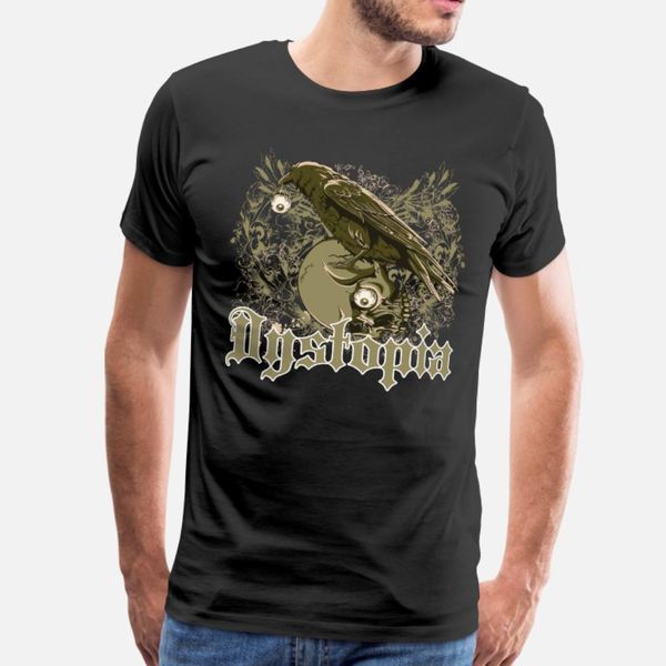 

raven and skull t shirt men designing 100% cotton o-neck slim fitness new fashion spring autumn vintage shirt