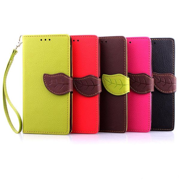

leaf wallet flip pu leather case stand tpu cover with card slots for sony z1 mini z2 z3 mini z4 mini e3 e4 m2 no package
