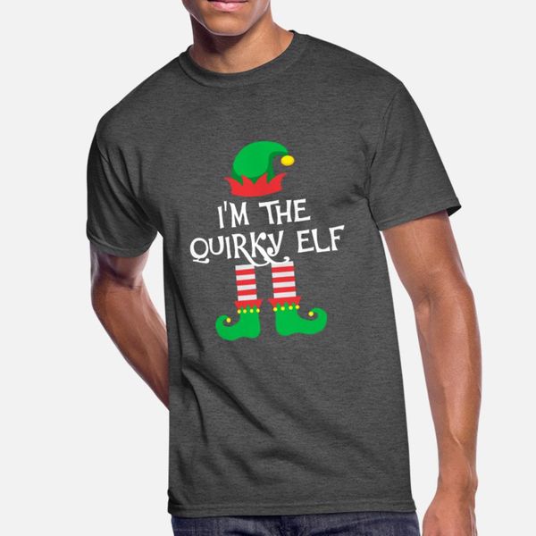 

i m the quirky elf matching family group christmas t shirt men customize short sleeve o-neck normal gift comfortable summer formal shirt