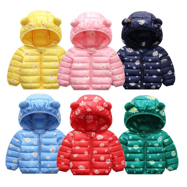 

winter boys warm for christmas jacket printing jacket kids hooded 1-5t girls children coat, Blue;gray