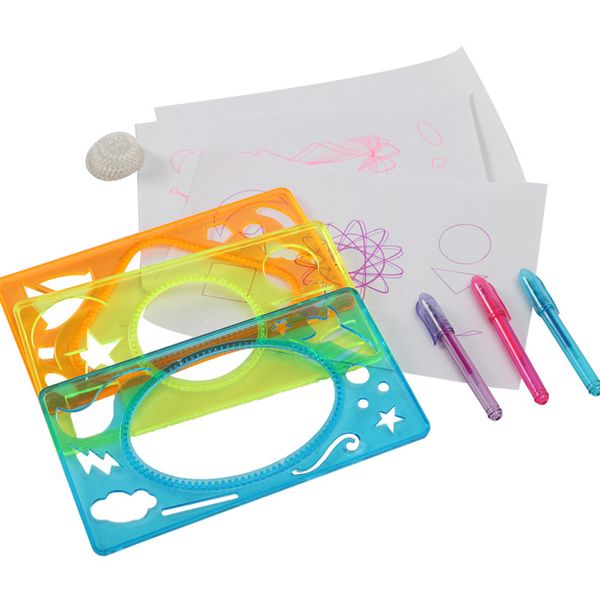 

18pcs/set learning stationary supplies geometric ruler drafting tool art spiral