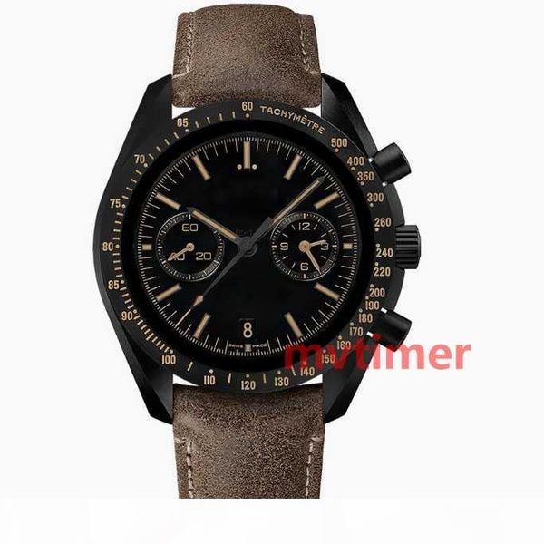 

luxury business mens moon leather strap automatic mechanical watches fashion sport watch master wristwatches, Slivery;brown