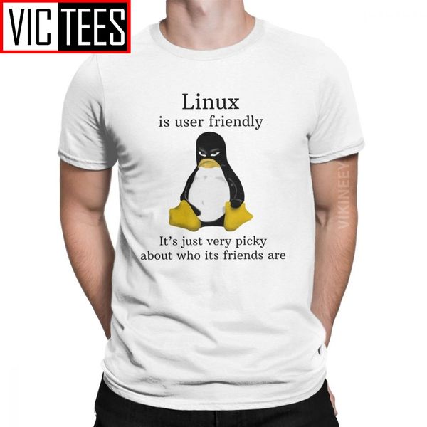 

linux friendly picky t-shirt for men linux unix programmer developer system admin funny cotton t shirt clothes