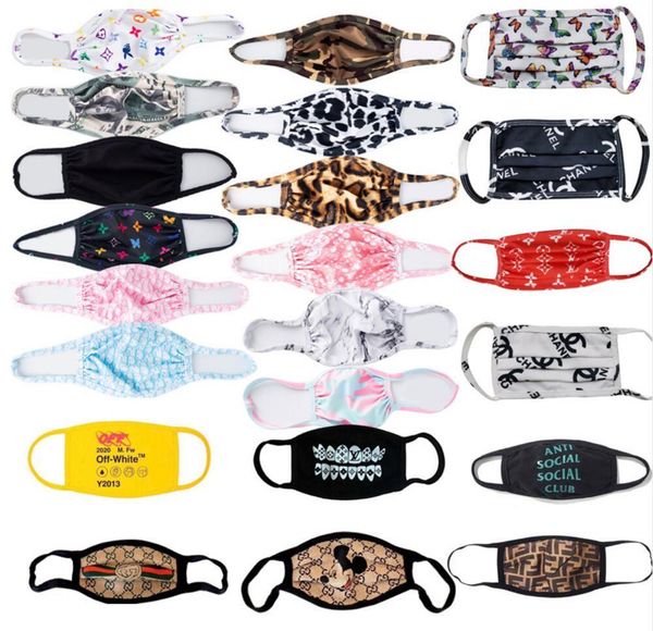 

mask face luxury washable cloth designer dustproof respirator riding cycling flower print solid masks dhl fast shipping