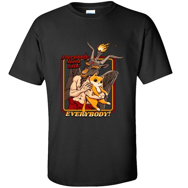 

все любят cat даже сатана последней нормального tshirts merry christams подарки тенниска смешной новизна способ хлопок tee shirt men