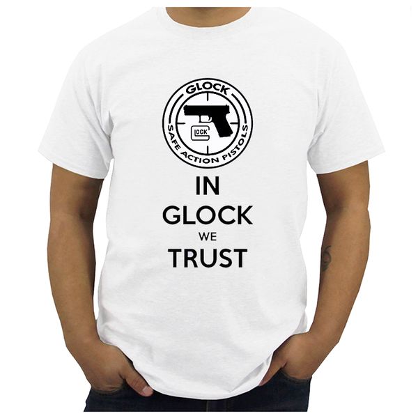

glock handgun usa logo t shirt men streetwear casual short sleeve round neck t-shirt summer tee camisetas hombre s-5xl