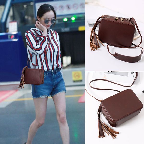

2020 new retro tassel handbag fashion casual shoulder messenger bag simple wild small square bags women purse and handbags