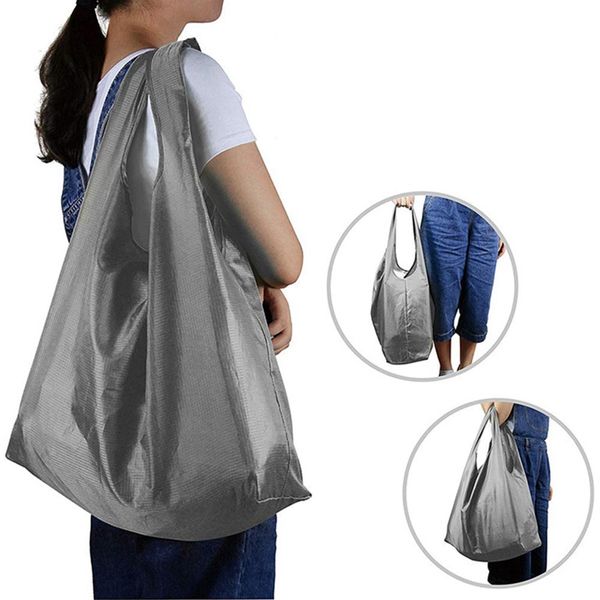 

new foldable portable shopping bags reusable waterproof oxford cloth storage bag eco grocery bag folding large capacity handbags