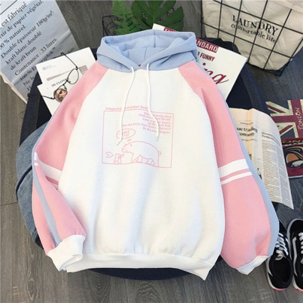 

sweatshirt autumn and winter furry and thickened sanitary hoody women's hoodies new korean edition students'loose long sleeve, Black;red