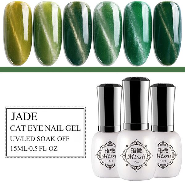 

nail gel jade green color series magnetic 3d cat eye art tips fashion shimmer polish manicure decorations accessories, Red;pink