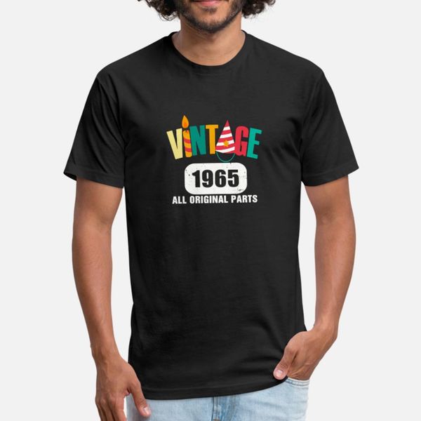 

vintage 1965 all original parts t shirt men designing short sleeve s-3xl formal interesting fashion spring autumn slim shirt, White;black