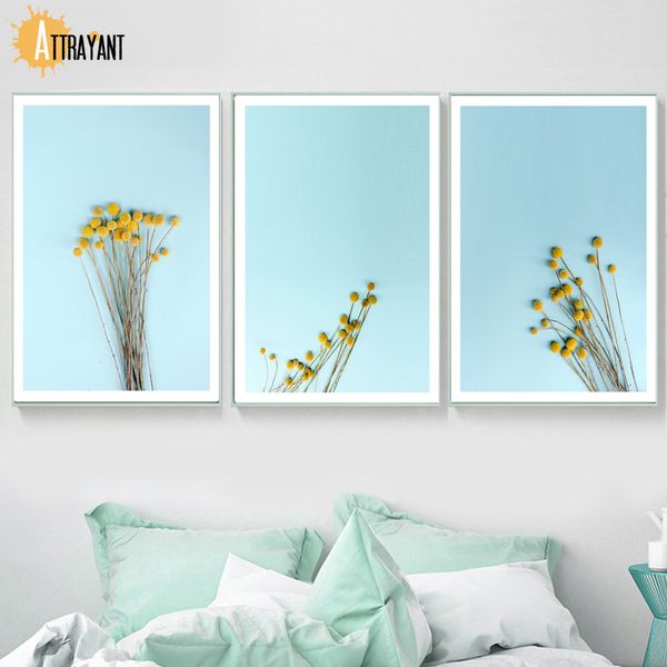

yellow flower wall art print canvas painting nordic posters and prints wall pictures for living room scandinavian home decor