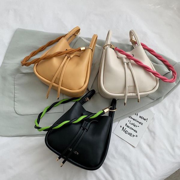 

women bucket bag handbags twist straps lady shoulder bags crossbody girls totes