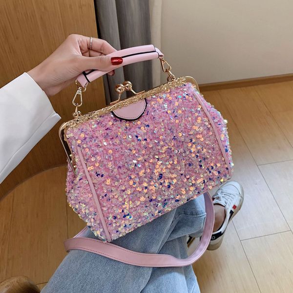 

fashion sequins women handbag pu leather shoulder bag for crossbody bag 2020 new sparkles ladies hand female totes frame