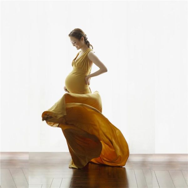 

yellow jersey maternity wedding gown pregancy dress with train mama for poshoots dresses, White