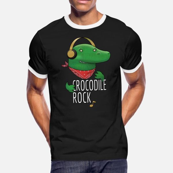 

crocodile rock t shirt men cute tee shirt crew neck solid color cute funny summer outfit shirt