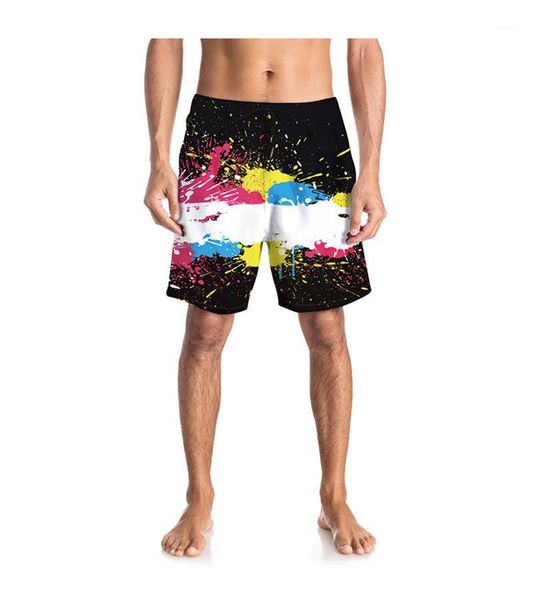 

drying designer mens beach shorts summer loose knee length mens short pants male apparel 3d print quick, White;black