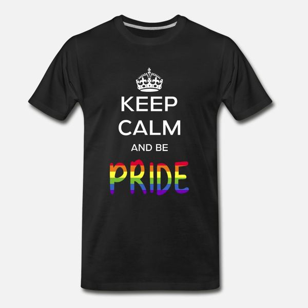 

pride lgbt keep calm t shirt men customize 100% cotton o-neck slim crazy comical spring letters shirt