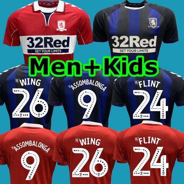 

men + kids 2020 2021 middlesbrough 20 21 soccer jersey ashley michael fletcher 11 flint 24 wing 26 assombalonga 9 home away football shirts, Black;yellow