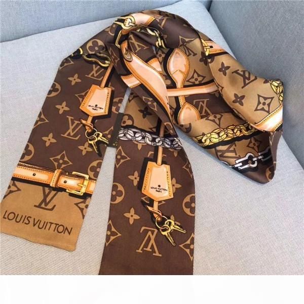 

2019 new womens headband bag scarf fashion classic 100% real silk scarves fashion hair band high qualtiy head scarf drop shipping a02, Blue;gray