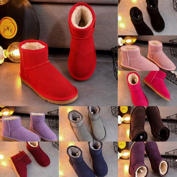 Горячие продажи AUSG классические короткие мини 58540 женские зимние сапоги сохраняют тепло в ботинках модные легкие женские пинетки зимняя обувь желто-серый черный розовый