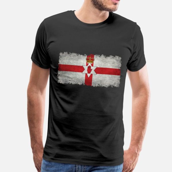 

northern ireland banner t shirt men designs 100% cotton plus size 3xl homme fitness basic spring pictures shirt