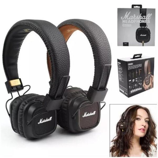 

marshall major ii headphone wired headset with mic good bass dj hi-fi headphones hifi earphones dj monitor headphones vs wireless solo