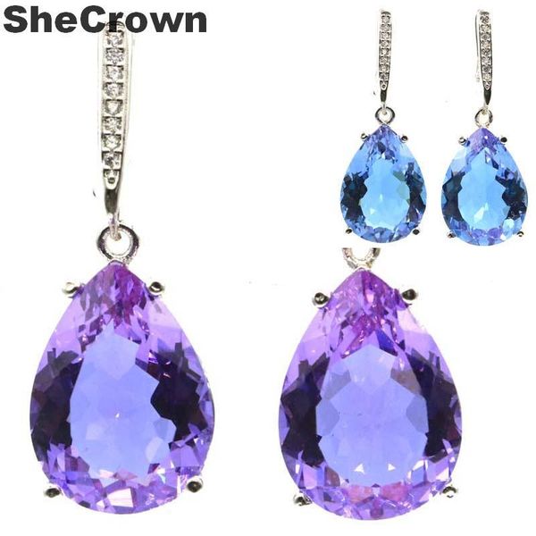 

35x13mm special drop shape 18x13mm created color changing alexandrite & z gift for ladies silver earrings 200922