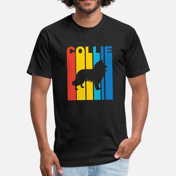 

retro collie t shirt men custom tee shirt s-xxxl letter sunlight fashion summer letter shirt