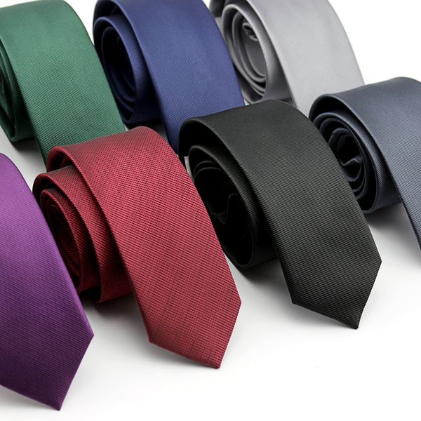 

2020 new designers brands fashion business casual 6cm slim ties for men necktie solid color wedding with gift box, Black;gray