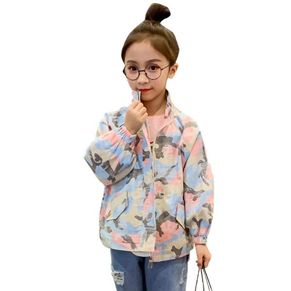 

jacket girl camouflage kids jackets for girls long sleeve children's outerwear teenage children's clothes for girls 6 8 10 12, Blue;gray