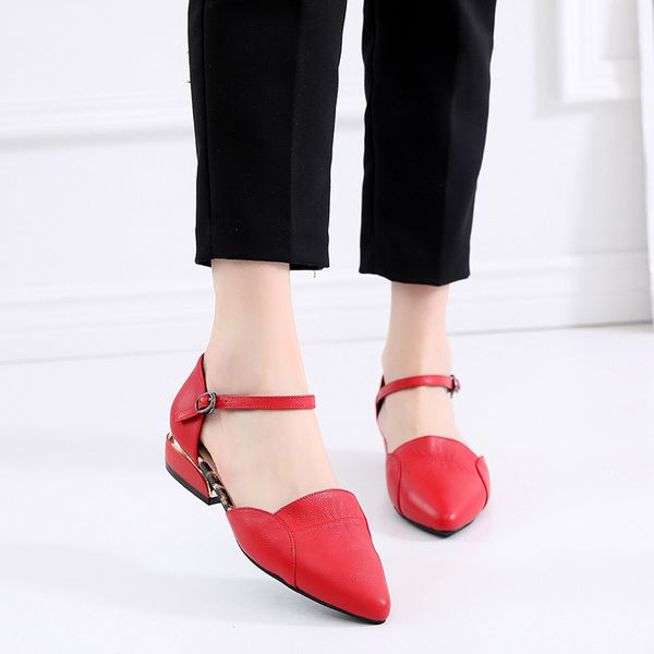 

sandals women's new leather shoes in spring and summer 2020, Black