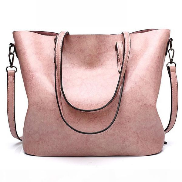 

fashion women handbags leather shoulder bag large capacity tote casual designer luxury handbags purses pink color