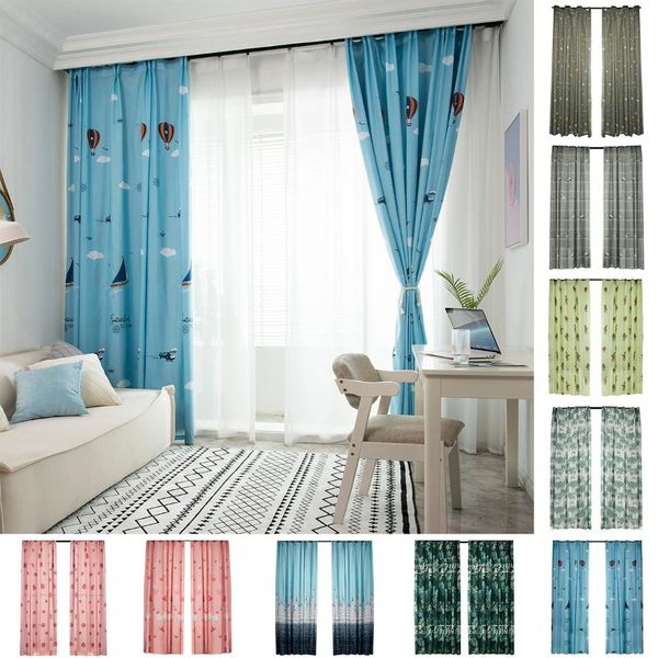 

curtain & drapes strawberry curtains for bedroom windows blackout kids girls living room white pink green blue grey beige korean d30