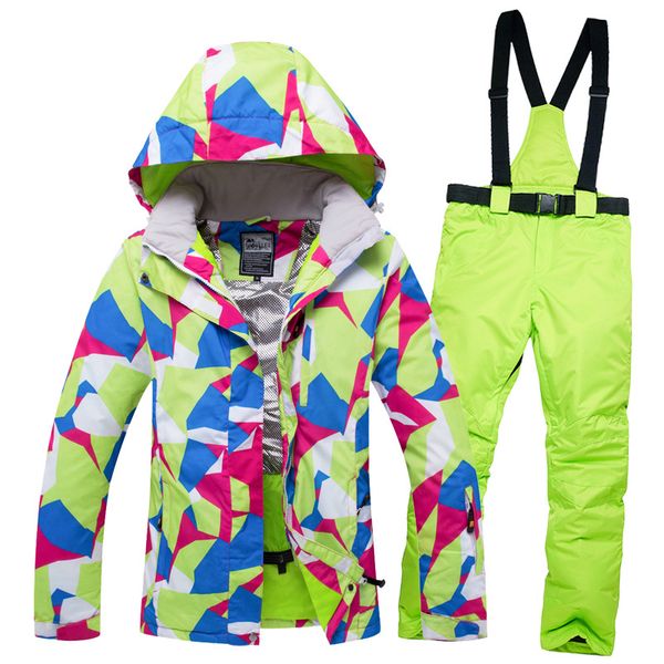 

skiing jackets 2021 ski suit women mountain jacket + snowboard pants female waterproof winter warm snow and