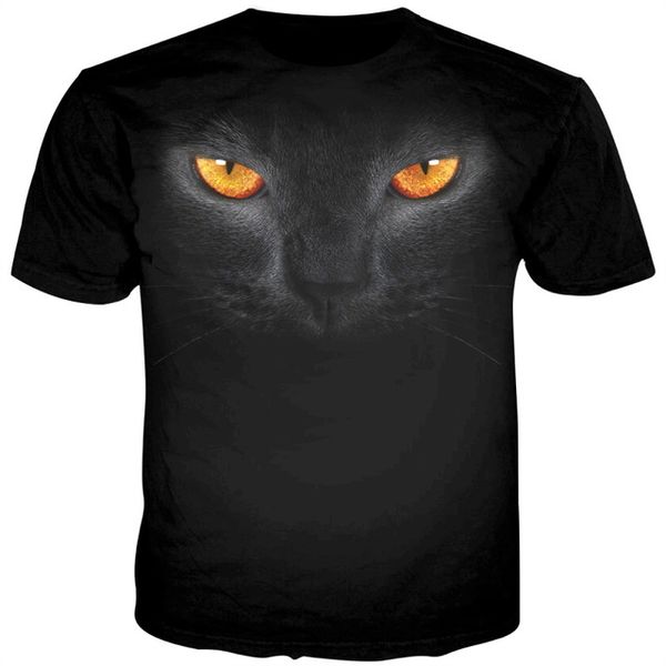 

3d animal male ruthless cat eyes loose polyester men 3d print shirts anime hentai funny men clothing