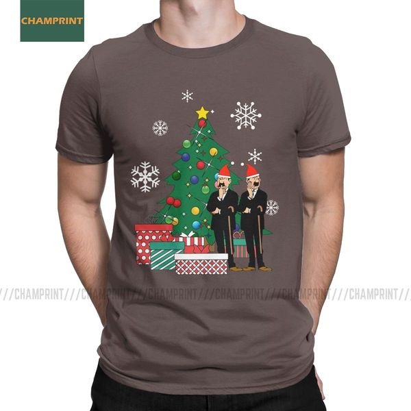 

мужчины t-shirt томсон и томпсон вокруг елки приключения тинтина хлопок tee herge снежная собака майка плюс размер