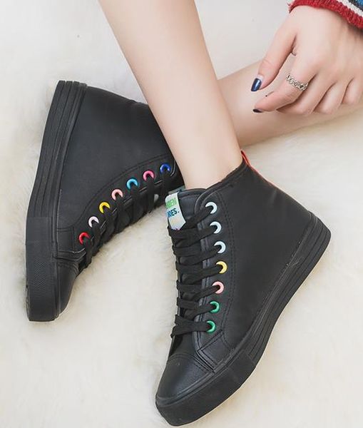

snow boots 2020 winter new female high school students korean version plus velvet cotton short boots warm cotton shoes, Black