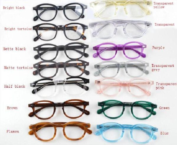 

new glasses 15color frame johnny depp glasses myopia eyeglasses lemtosh men women myopia arrow rivet 1915 s m l size with case, White;black