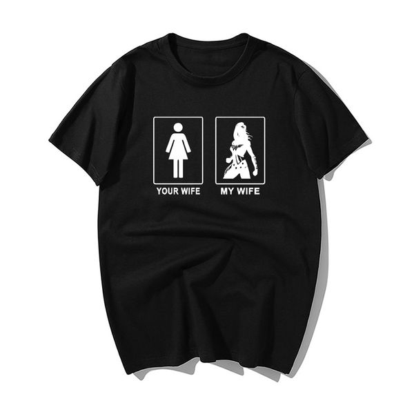 

funny wonder woman my wife your wife print tshirt men fashion summer cotton tshirt hip hop harajuku streetwear